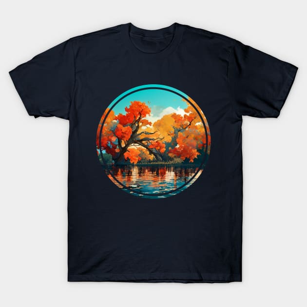 Fall circle design T-Shirt by Mad Swell Designs